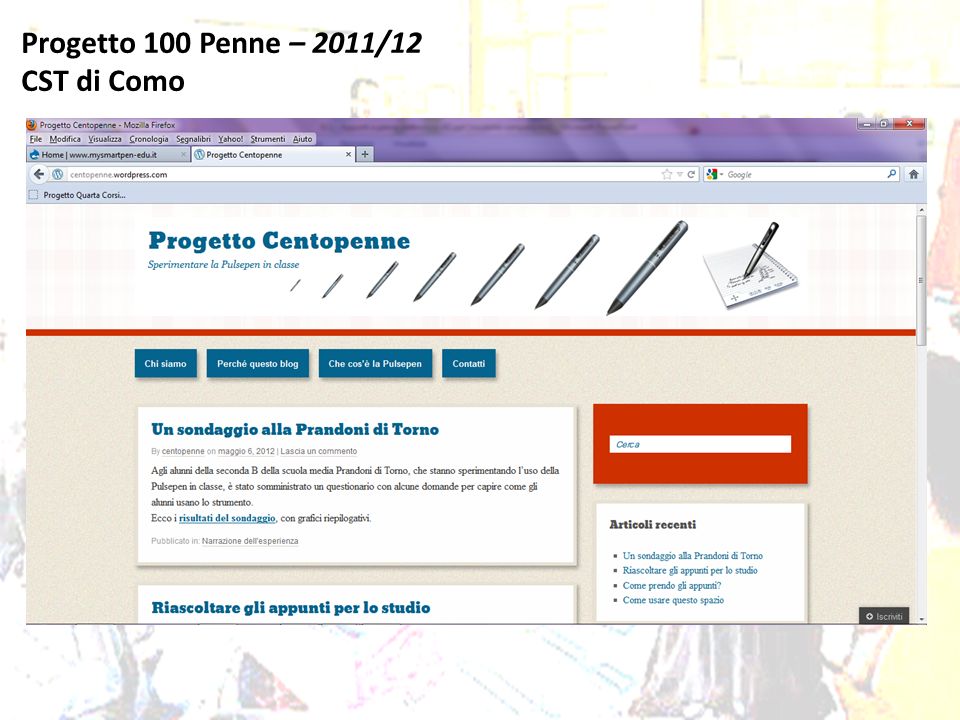 Progetto 100 Penne – 2011/12 CST di Como