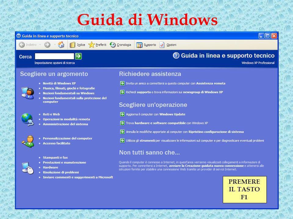 Guida di Windows PREMERE IL TASTO F1