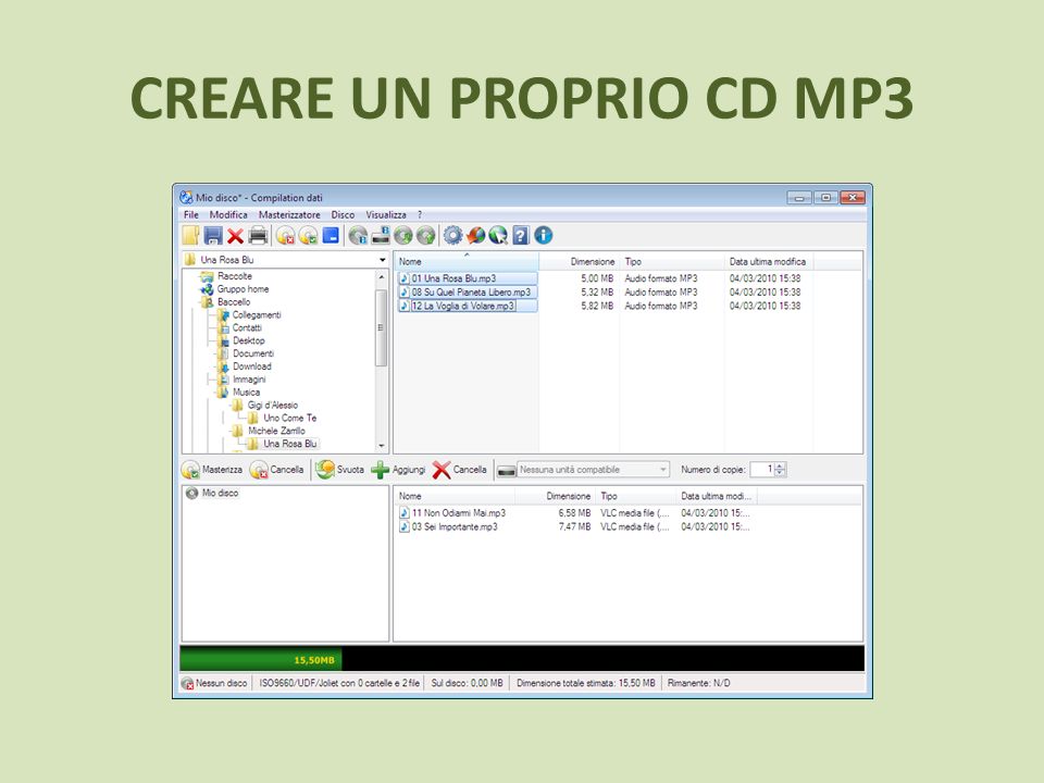 CREARE UN PROPRIO CD MP3