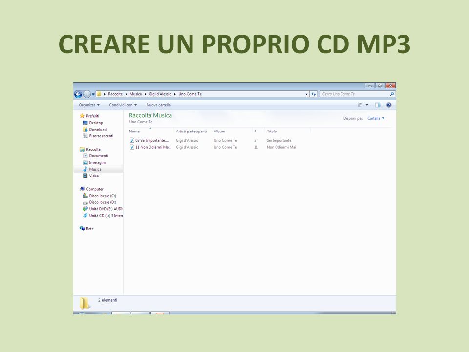 CREARE UN PROPRIO CD MP3