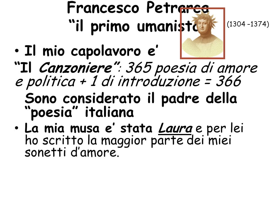 Francesco Petrarca il primo umanista