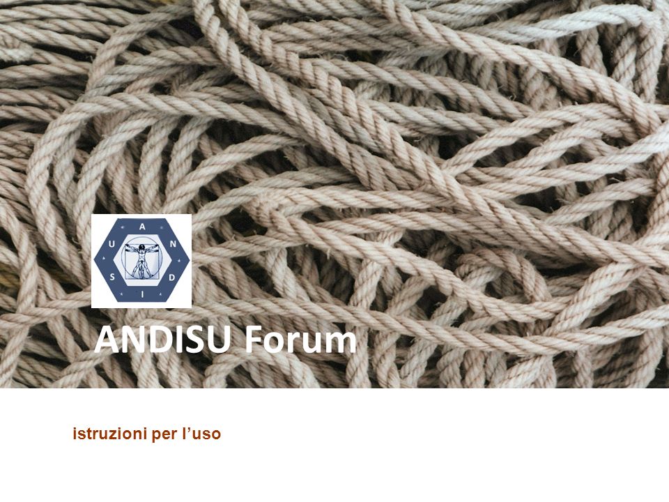ANDISU Forum istruzioni per l’uso