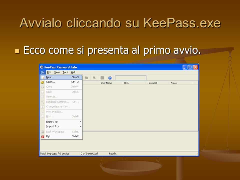 Avvialo cliccando su KeePass.exe