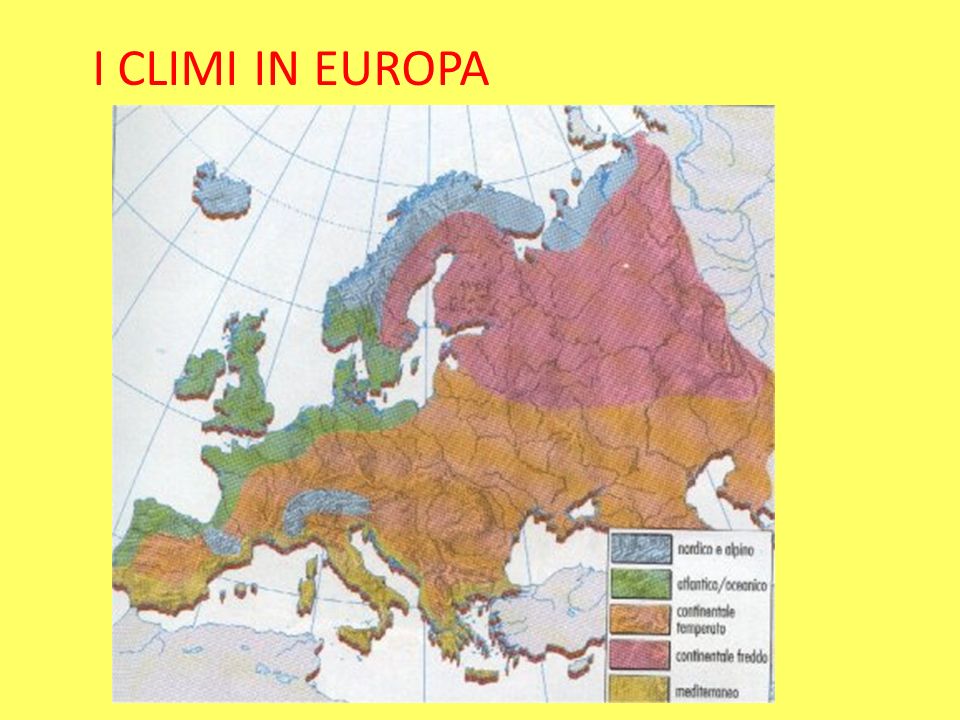 I CLIMI IN EUROPA