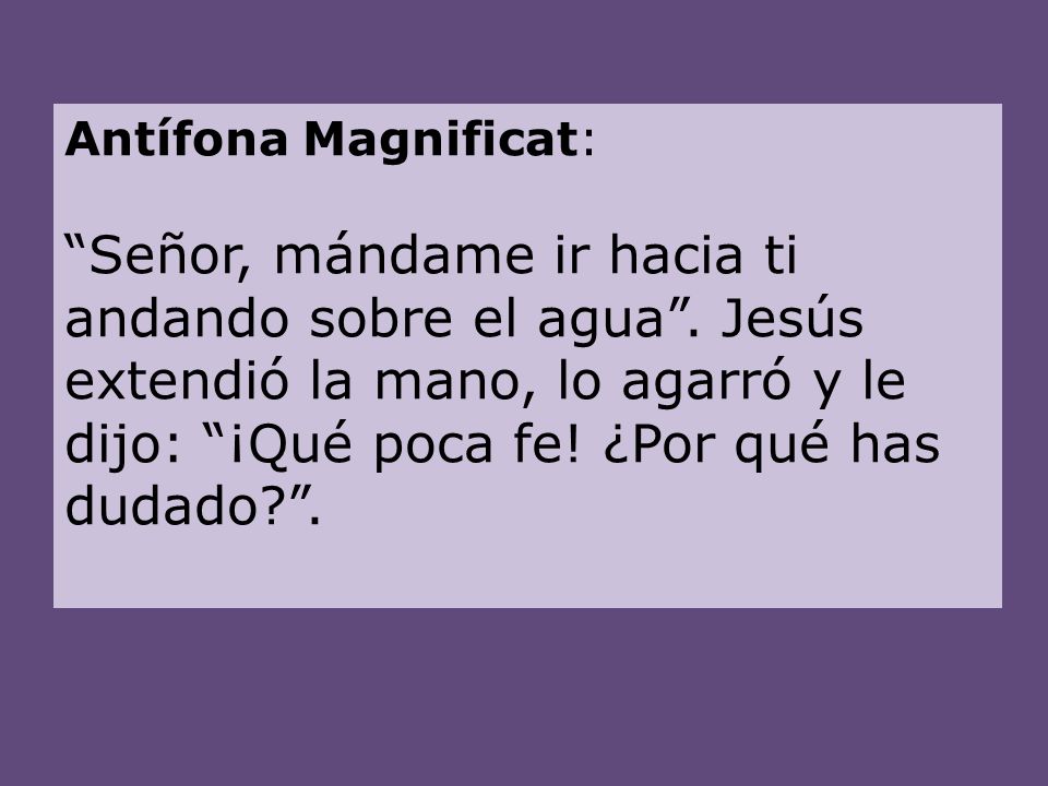 Antífona Magnificat: