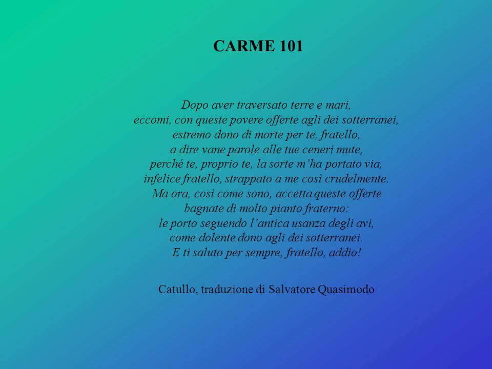Catullo, traduzione di Salvatore Quasimodo