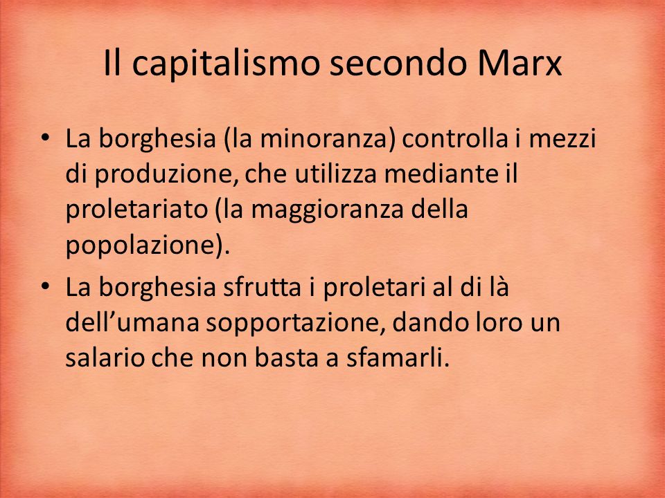 Il capitalismo secondo Marx