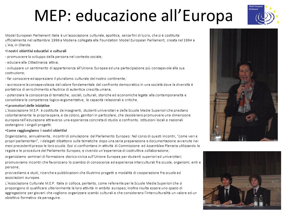 MEP: educazione all’Europa