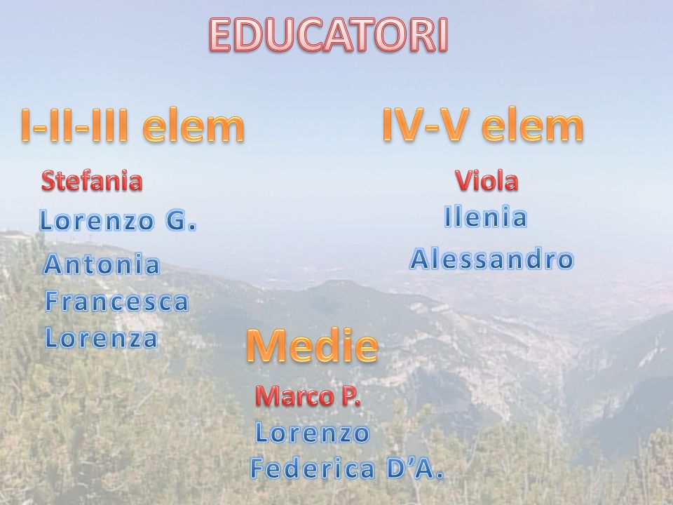 EDUCATORI I-II-III elem IV-V elem Medie