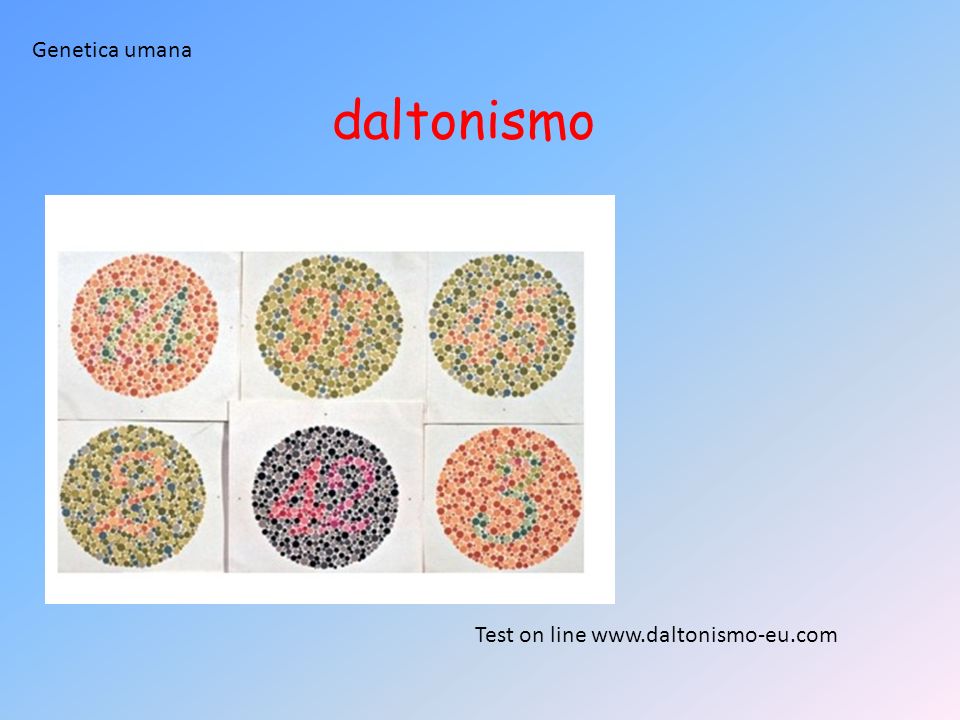 Genetica umana daltonismo Test on line