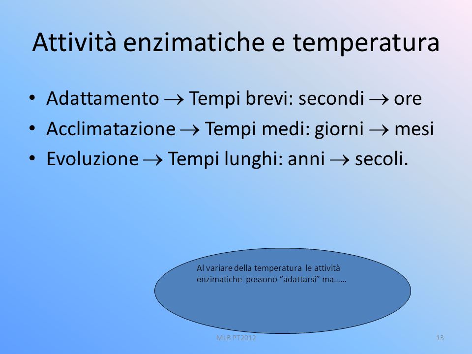 Attività enzimatiche e temperatura