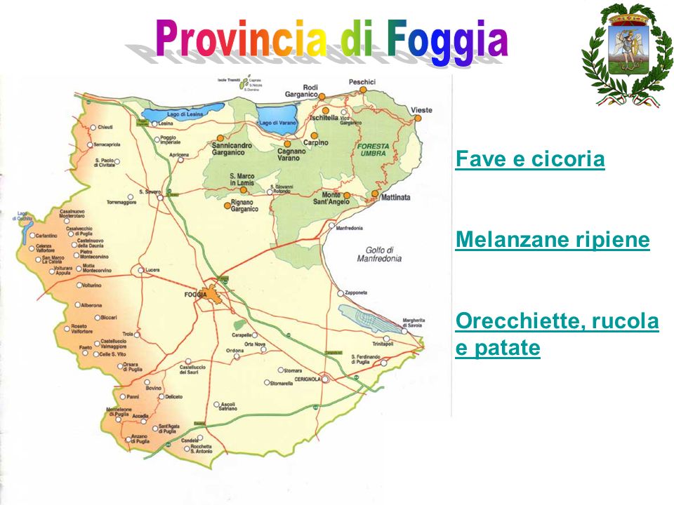 Provincia di Foggia Fave e cicoria Melanzane ripiene