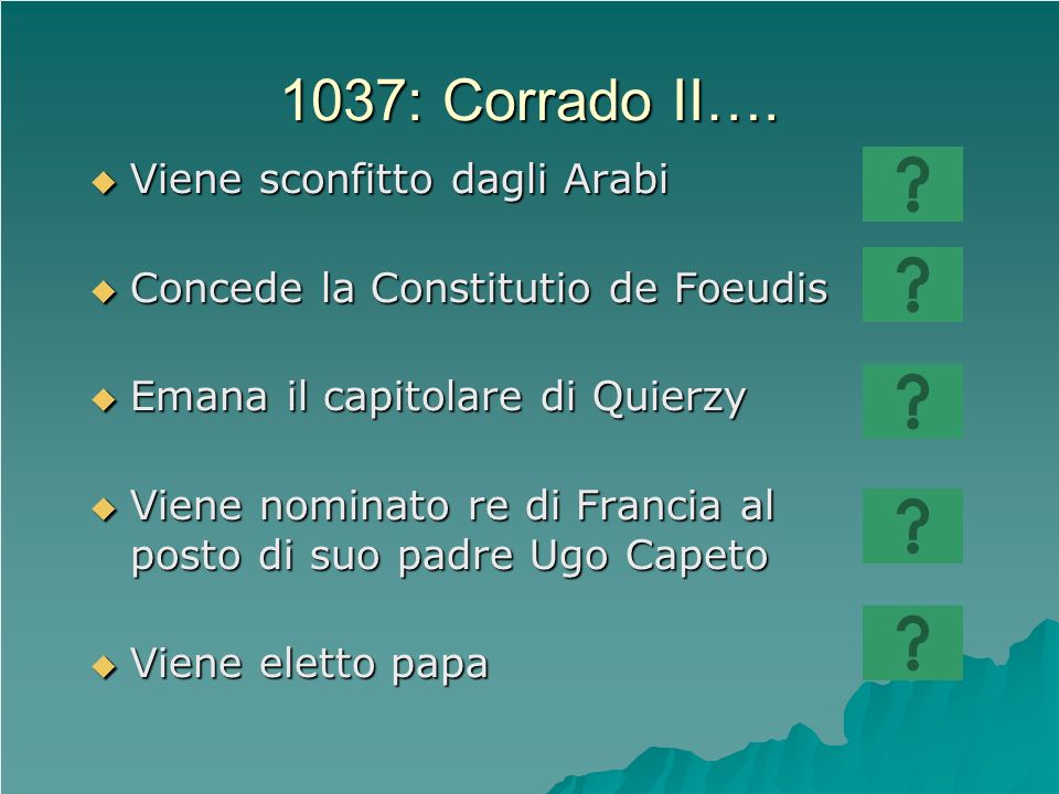 1037: Corrado II…. Viene sconfitto dagli Arabi