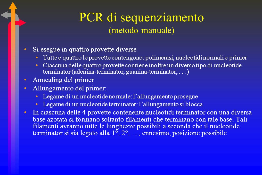 PCR di sequenziamento (metodo manuale)