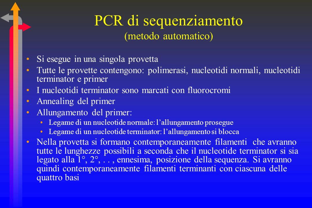 PCR di sequenziamento (metodo automatico)