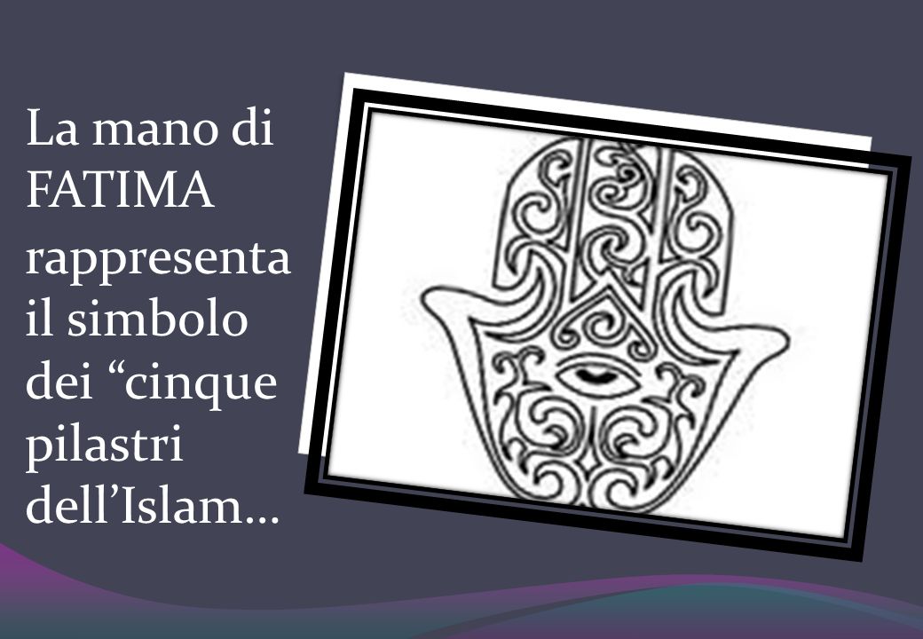 La mano di FATIMA rappresenta il simbolo dei cinque pilastri dell’Islam…