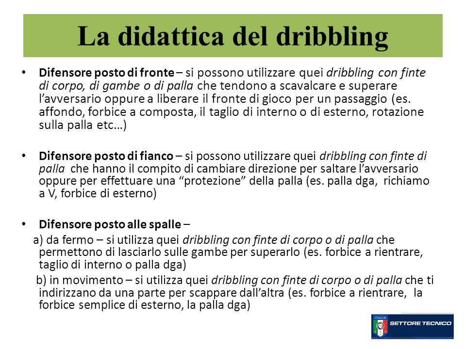 La didattica del dribbling