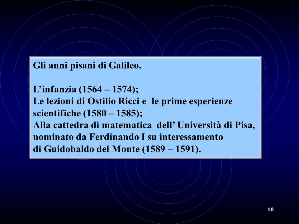 Gli anni pisani di Galileo.