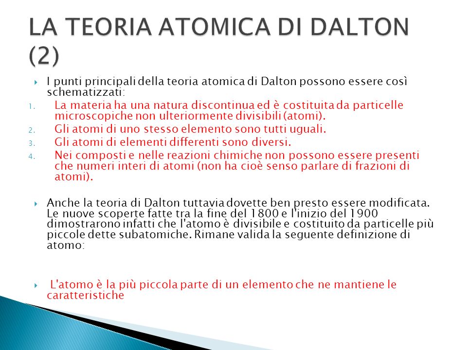 LA TEORIA ATOMICA DI DALTON (2)