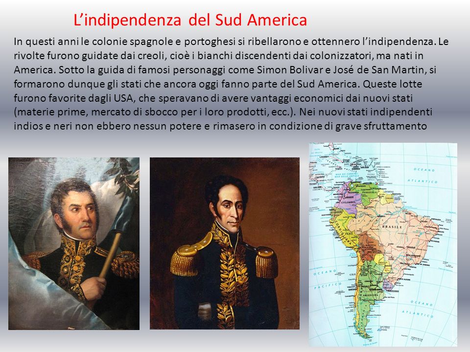 L’indipendenza del Sud America