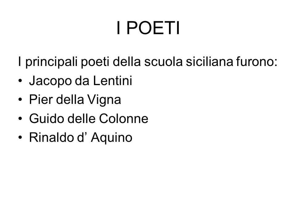 LA SCUOLA POETICA SICILIANA - Ppt Video Online Scaricare