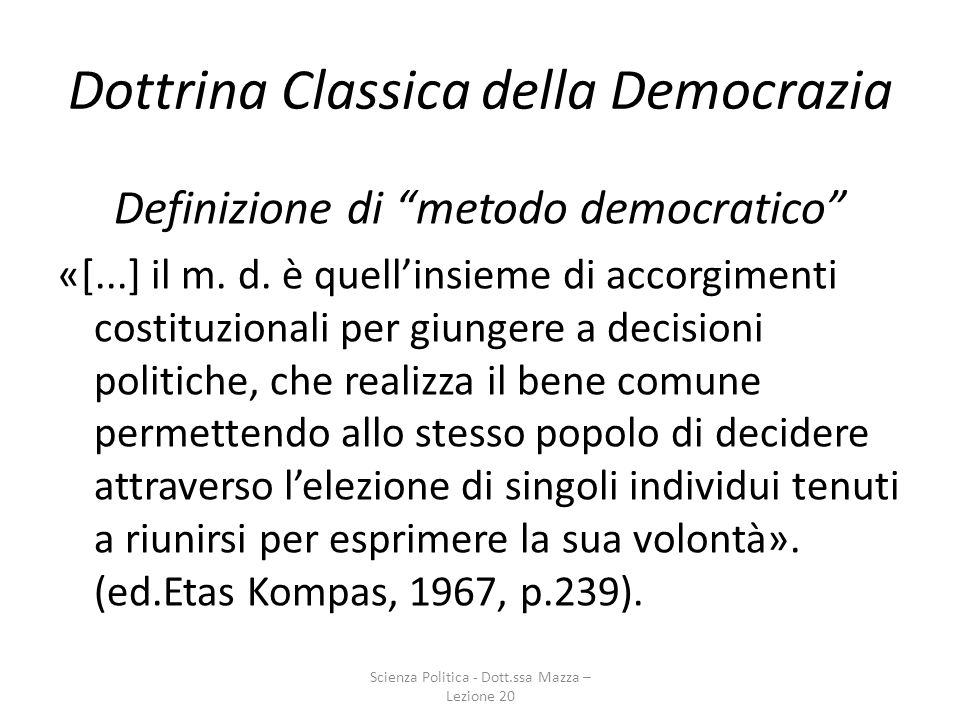 Dottrina Classica della Democrazia