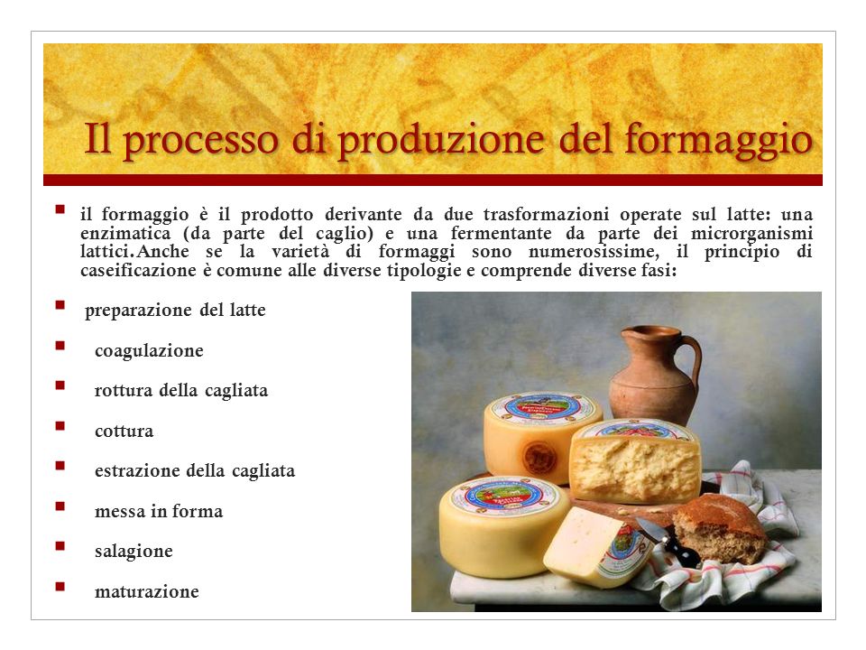 Il processo di produzione del formaggio