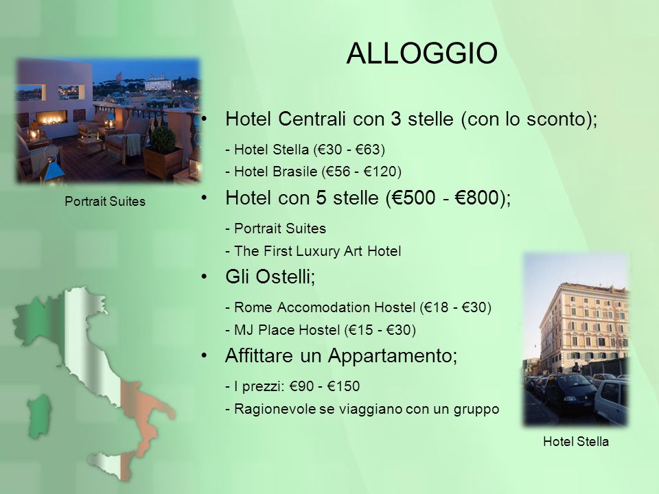 ALLOGGIO Hotel Centrali con 3 stelle (con lo sconto);