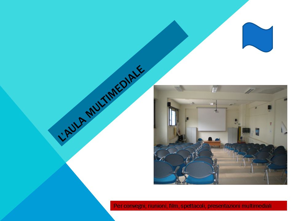 L’aula multimediale Per convegni, riunioni, film, spettacoli, presentazioni multimediali