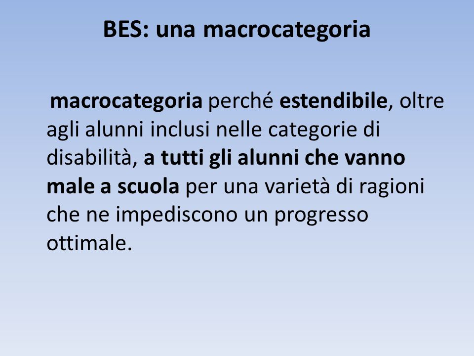 BES: una macrocategoria