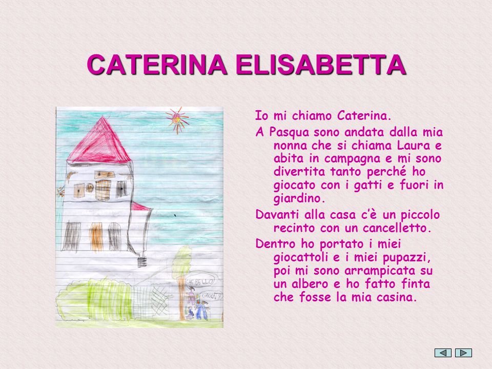 CATERINA ELISABETTA Io mi chiamo Caterina.