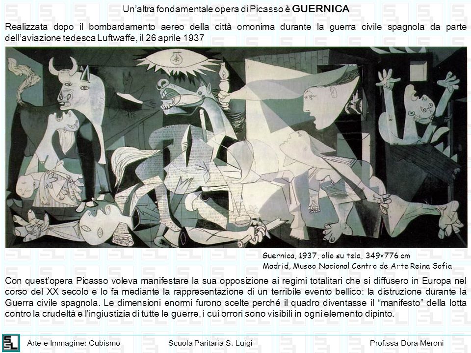 Un’altra fondamentale opera di Picasso è GUERNICA