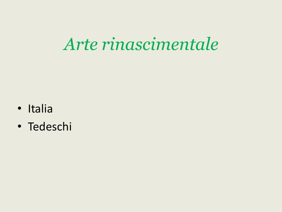 Arte rinascimentale Italia Tedeschi