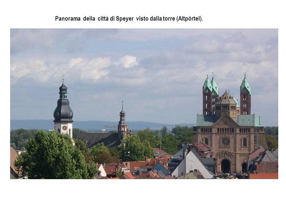 Panorama della città di Speyer visto dalla torre (Altpörtel).
