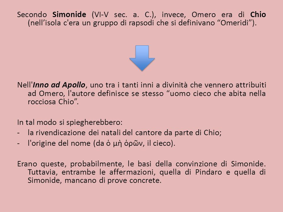 Secondo Simonide (VI-V sec. a. C