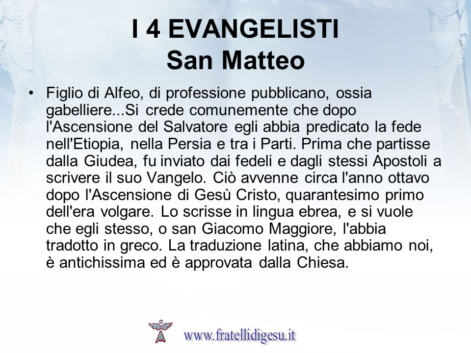 I 4 EVANGELISTI San Matteo