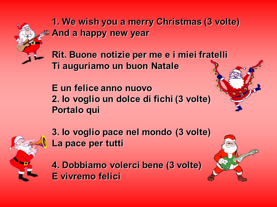1. We wish you a merry Christmas (3 volte)