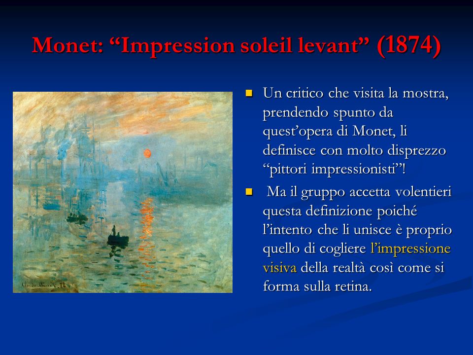 Monet: Impression soleil levant (1874)