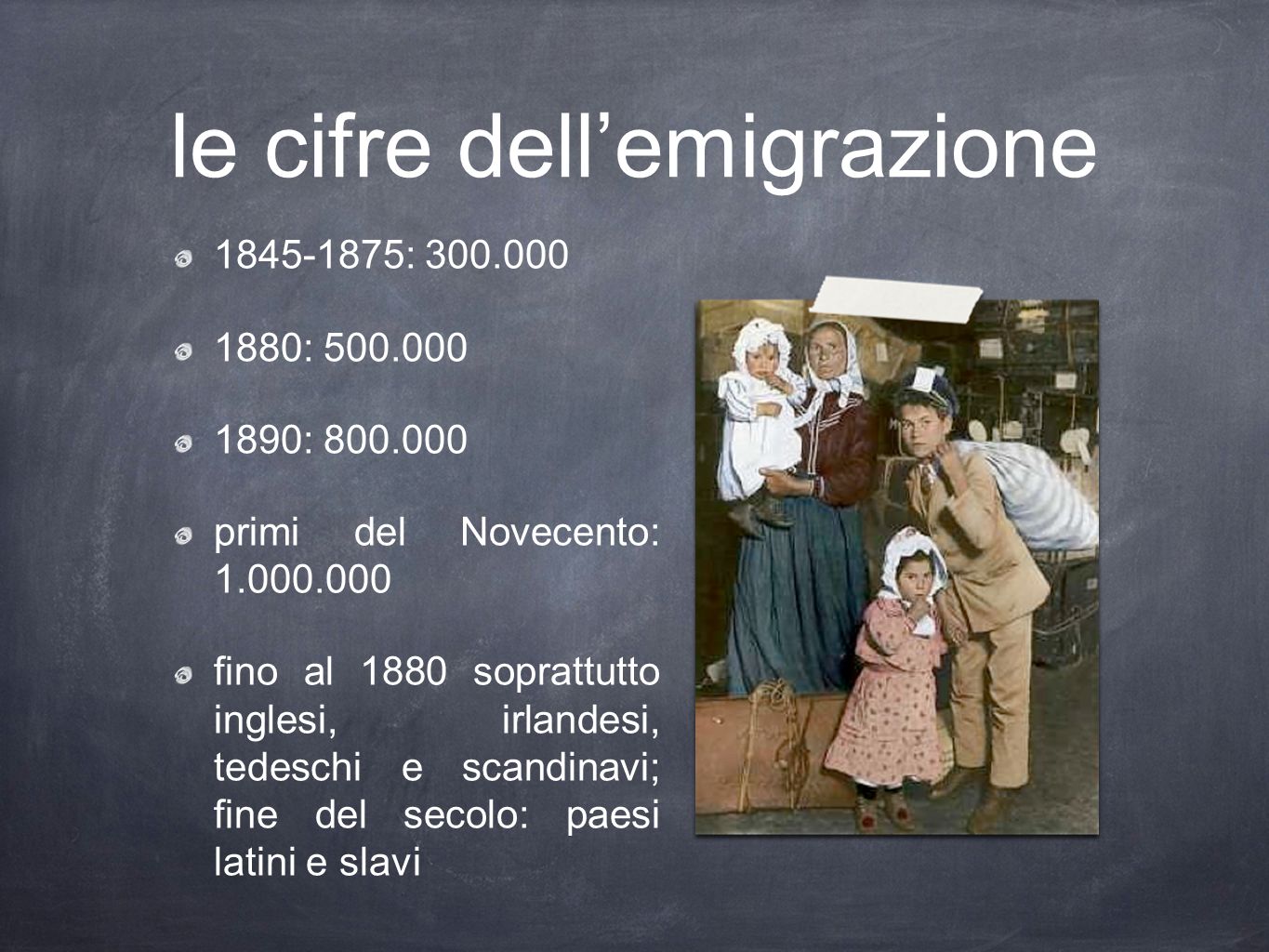 le cifre dell’emigrazione