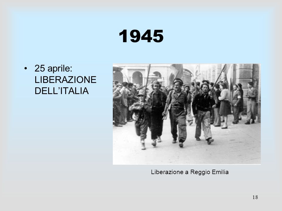 aprile: LIBERAZIONE DELL’ITALIA Liberazione a Reggio Emilia