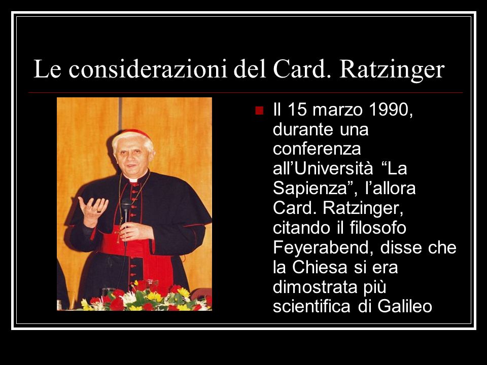Le considerazioni del Card. Ratzinger