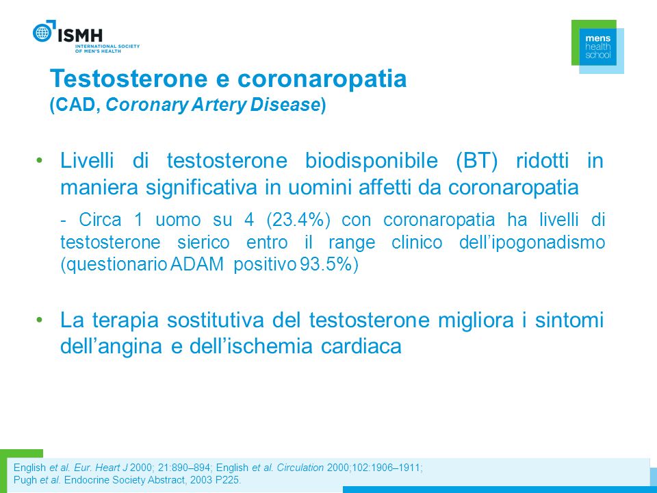 Testosterone e coronaropatia (CAD, Coronary Artery Disease)