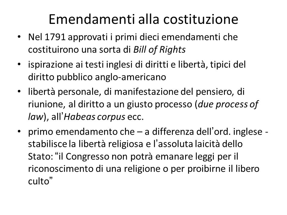 Emendamenti alla costituzione