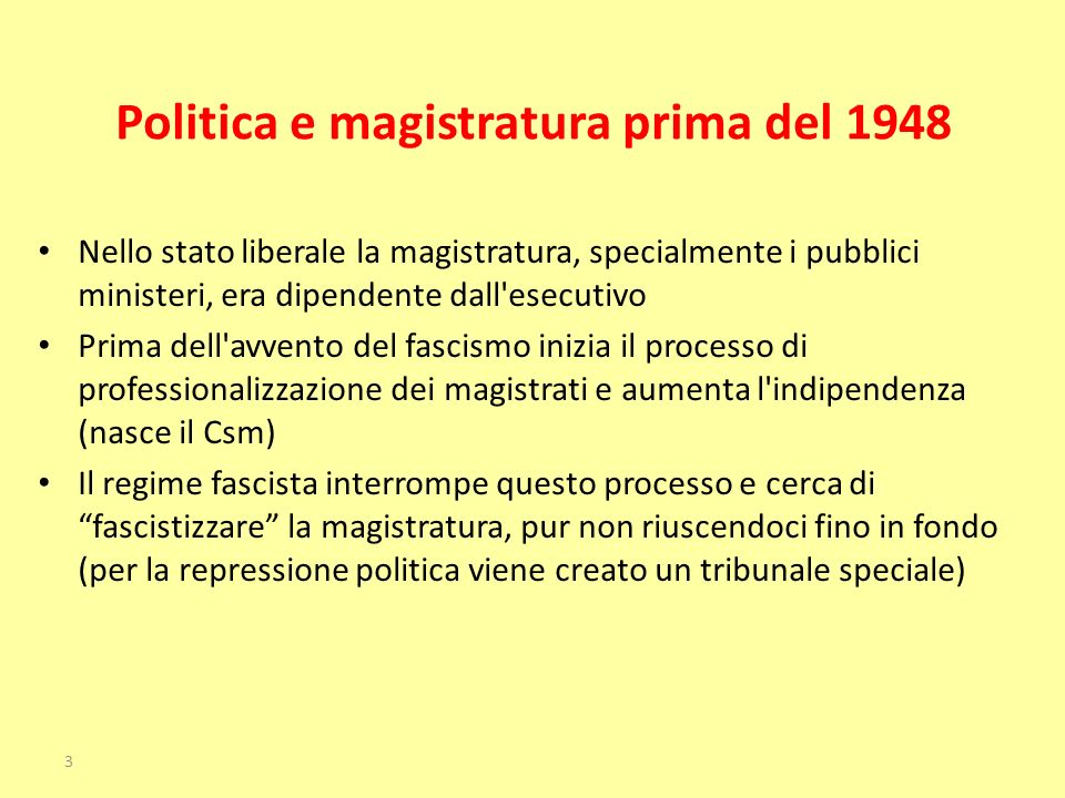 Politica e magistratura prima del 1948