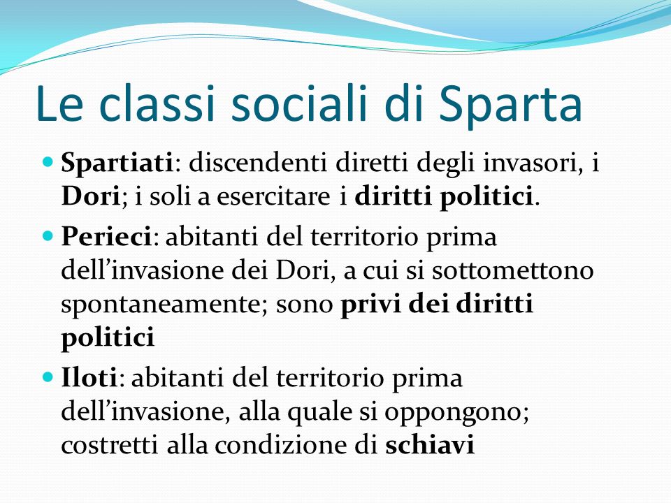 Le classi sociali di Sparta