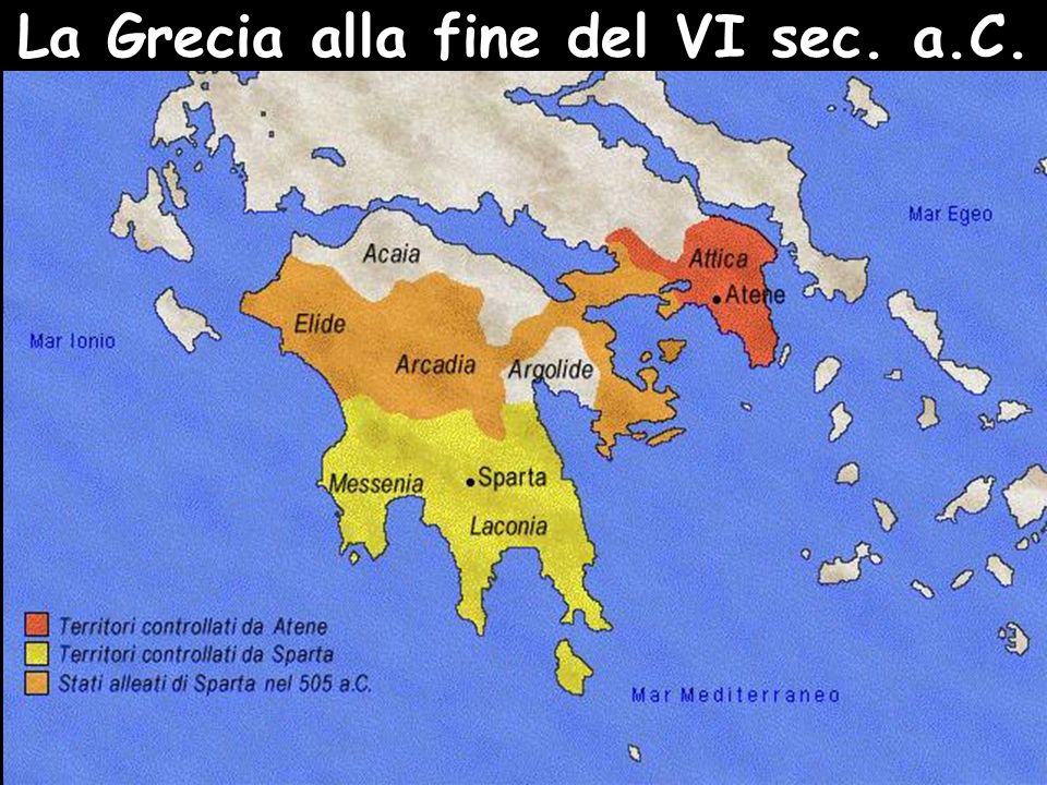 La Grecia alla fine del VI sec. a.C.