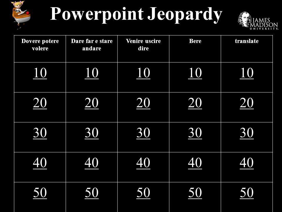 Powerpoint Jeopardy Dovere potere volere