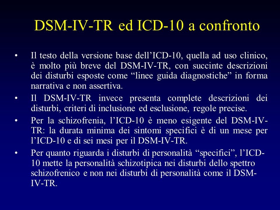 Il processo di revisione dei sistemi diagnostici in psichiatria: differenze  tra ICD-11 e DSM-5