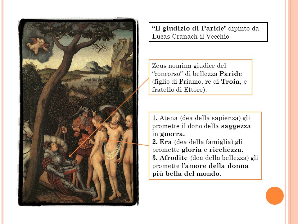 Il giudizio di Paride dipinto da Lucas Cranach il Vecchio