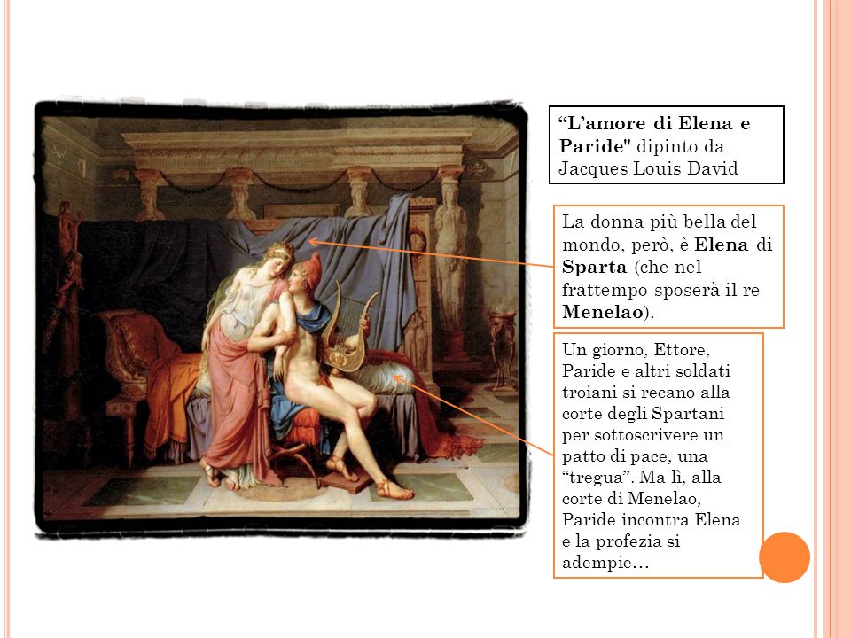 L’amore di Elena e Paride dipinto da Jacques Louis David